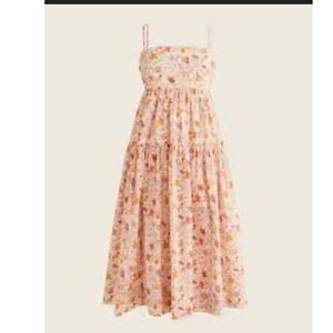 J Crew Liberty Fabric Tiered Organic Cotton Midi Dress Garden of Life Floral 8
